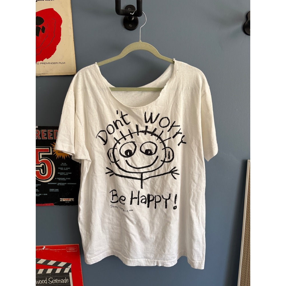 Vintage 1988 Danny First Dont Worry Be Happy T Shirt 80s Cut Neck Single Stitch